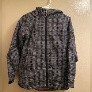 B22 - Columbia Black and purple Patterned Jacket women size Large